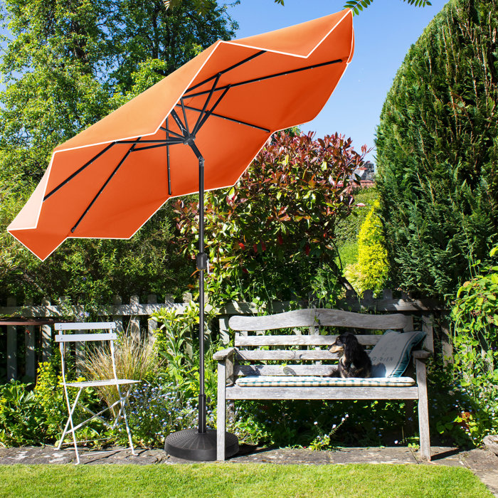 Arlmont & Co. Lakiah 120'' Lighted Market Umbrella Wayfair